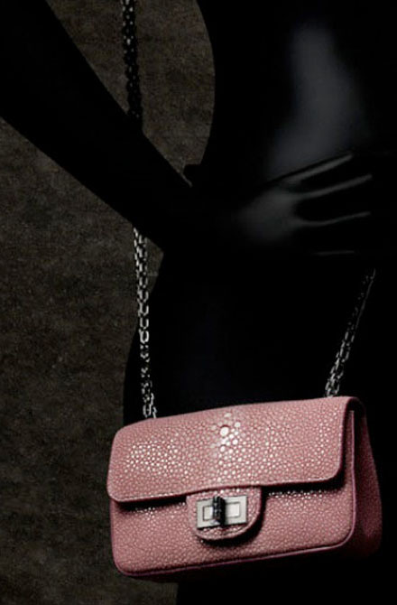 Chanel pink shagreen bag