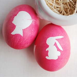 Pink Bunny silhouette Easter egg